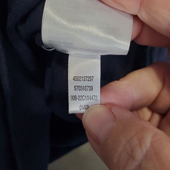 Chico’s Navy Cotton/Modal Floral Embroidered Balloon Sleeve Blouse Size 2 Large - Picture 6 of 6